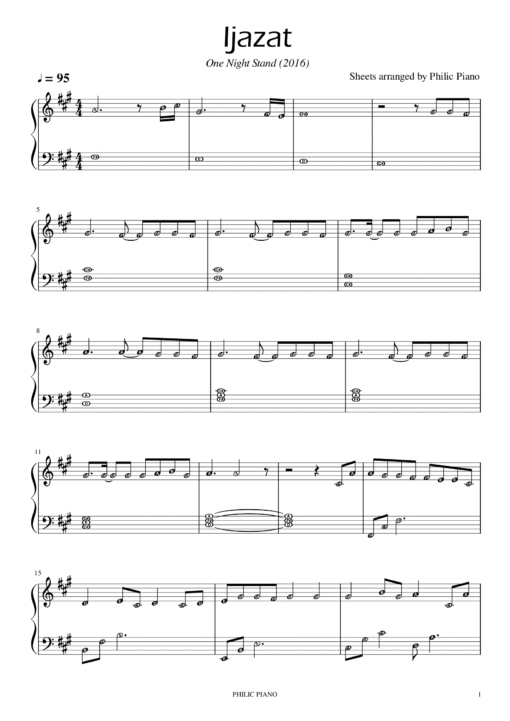 Ijazat piano notes