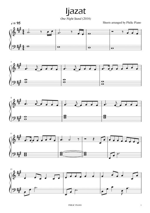 Ijazat piano notes