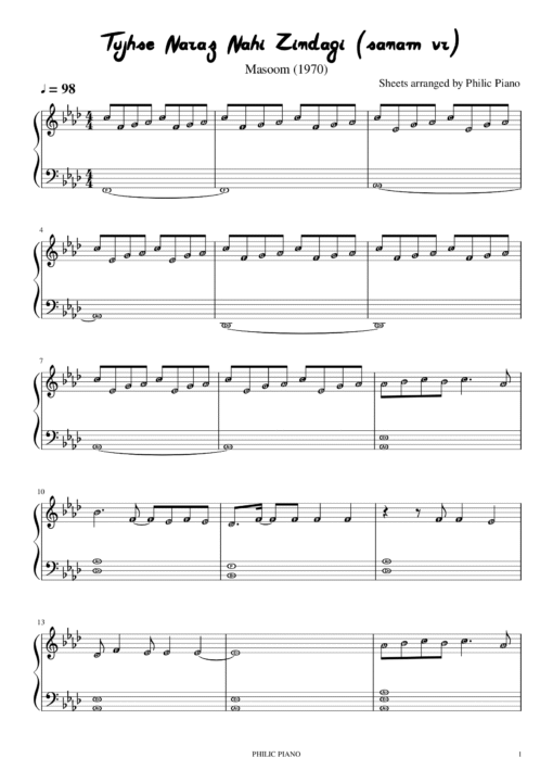 Tujhse Naraz Nahi Zindagi notes