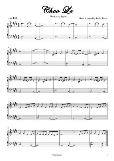 Choo Lo piano notes