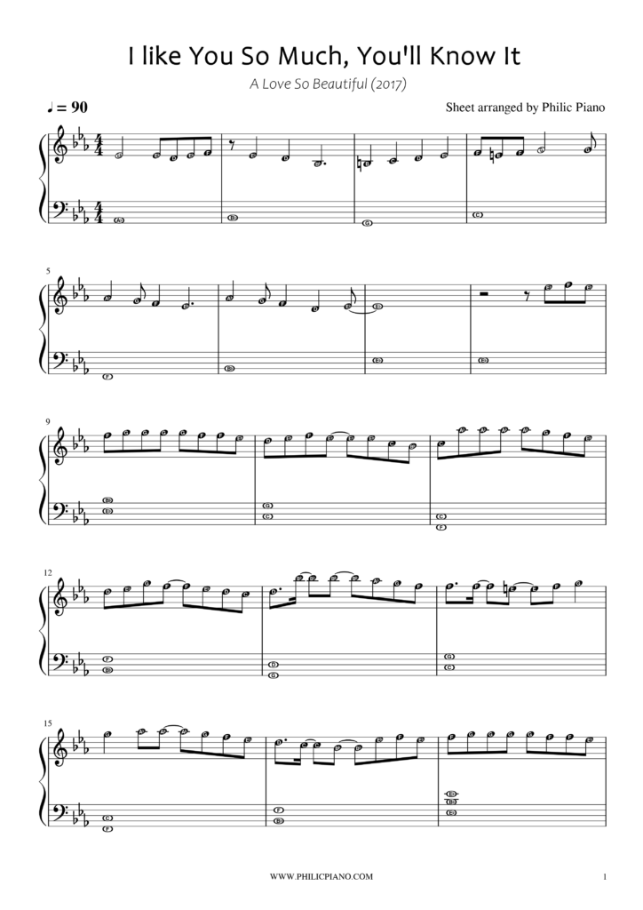 I Like You so Much, You'll Know It | Piano Notes/Sheets/MIDI