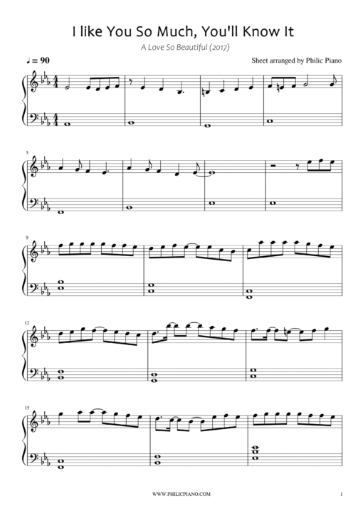I Like You so Much You'll Know It piano notes