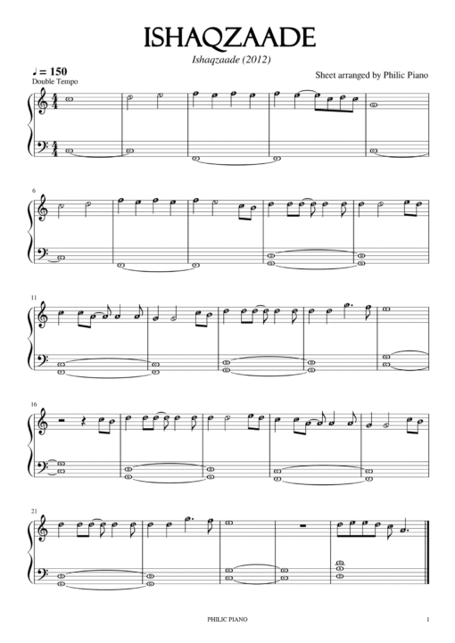 Ishaqzaade piano notes