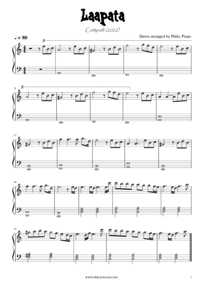 Laapata piano notes