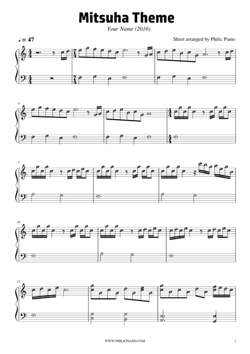 mitsuha theme notes