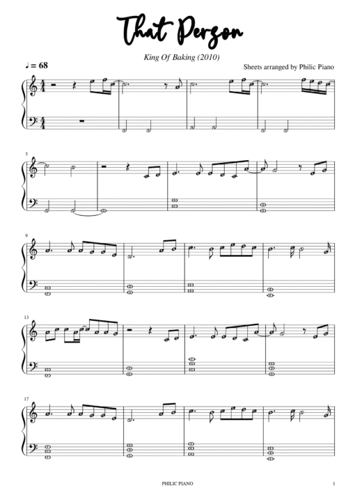 That Person piano notes