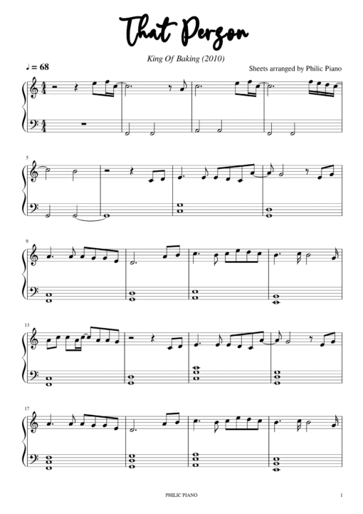 That Person piano notes