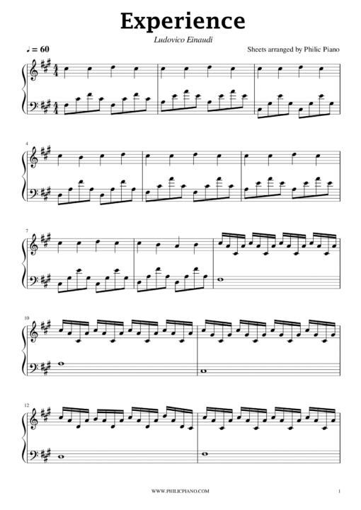 Experience sheets