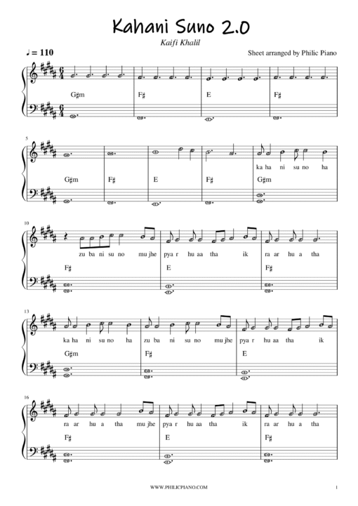 Kahani Suno 2.0 piano note