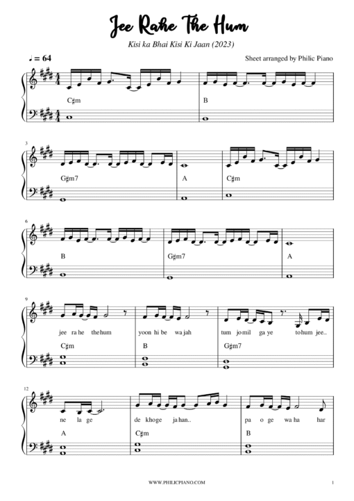 Jee Rahe The Hum sheets