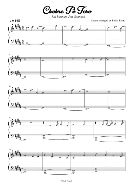 Chehre Pe Tere notes